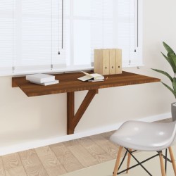 vidaXL Mesa de pared plegable contrachapada marrón roble 100x60x56 cm