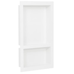 vidaXL Hornacina de ducha 2 compartimentos blanco brillo 41x51x10 cm