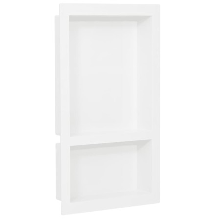 vidaXL Hornacina de ducha 2 compartimentos blanco brillo 41x51x10 cm