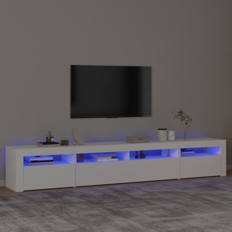 vidaXL Mueble de TV con luces LED blanco 240x35x40 cm