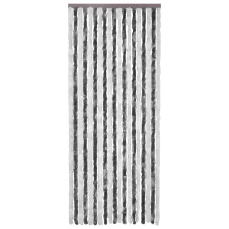 vidaXL Cortina mosquitera gris y blanco chenilla 120x220 cm