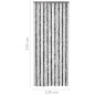 vidaXL Cortina mosquitera gris y blanco chenilla 120x220 cm