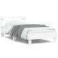 vidaXL Estructura cama con cabecero madera ingeniería blanco 100x200cm vidaXL Estructura cama con cabecero madera ingeniería blanco 100x200cm