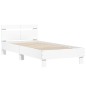 vidaXL Estructura cama con cabecero madera ingeniería blanco 100x200cm vidaXL Estructura cama con cabecero madera ingeniería blanco 100x200cm