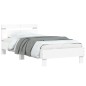 vidaXL Estructura cama con cabecero madera ingeniería blanco 100x200cm vidaXL Estructura cama con cabecero madera ingeniería blanco 100x200cm