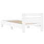 vidaXL Estructura cama con cabecero madera ingeniería blanco 100x200cm vidaXL Estructura cama con cabecero madera ingeniería blanco 100x200cm