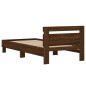 vidaXL Cama con cabecero madera de ingeniería marrón roble 100x200 cm