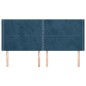 vidaXL Cabecero con orejas de terciopelo azul oscuro 163x16x118/128 cm vidaXL Cabecero con orejas de terciopelo azul oscuro 163x16x118/128 cm
