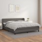 vidaXL Cama box spring con colchón cuero sintético gris 160x200 cm vidaXL Cama box spring con colchón cuero sintético gris 160x200 cm