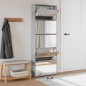 vidaXL Mueble zapatero y espejo 5 niveles gris hormigón 63x17x169,5 cm vidaXL Mueble zapatero y espejo 5 niveles gris hormigón 63x17x169,5 cm