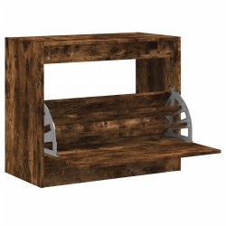 vidaXL Zapatero de madera de ingeniería roble ahumado 80x42x69 cm