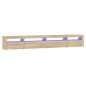 vidaXL Mueble de TV con luces LED roble Sonoma 270x35x40 cm