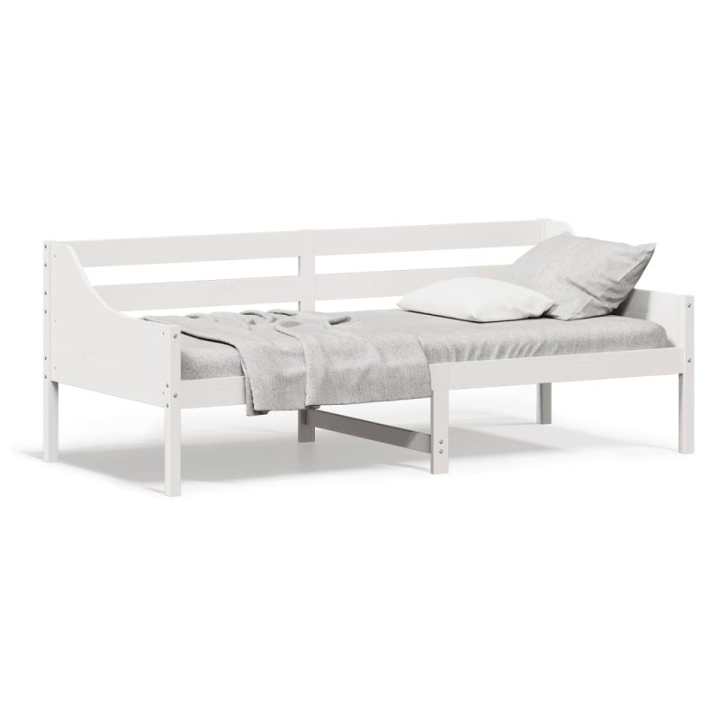 vidaXL Sofá cama de madera maciza de pino blanco 100x200 cm vidaXL Sofá cama de madera maciza de pino blanco 100x200 cm