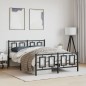 vidaXL Estructura de cama cabecero y estribo metal negro 140x190 cm vidaXL Estructura de cama cabecero y estribo metal negro 140x190 cm