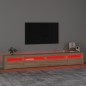 vidaXL Mueble de TV con luces LED roble Sonoma 270x35x40 cm