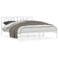vidaXL Estructura de cama de metal con cabecero blanca 150x200 cm vidaXL Estructura de cama de metal con cabecero blanca 150x200 cm