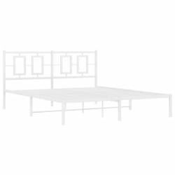 vidaXL Estructura de cama de metal con cabecero blanca 150x200 cm