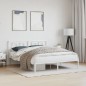 vidaXL Estructura de cama de metal con cabecero blanca 150x200 cm vidaXL Estructura de cama de metal con cabecero blanca 150x200 cm