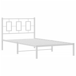 vidaXL Estructura de cama de metal con cabecero blanco 100x190 cm