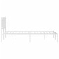 vidaXL Estructura de cama de metal con cabecero blanca 150x200 cm vidaXL Estructura de cama de metal con cabecero blanca 150x200 cm