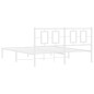 vidaXL Estructura de cama de metal con cabecero blanca 150x200 cm vidaXL Estructura de cama de metal con cabecero blanca 150x200 cm