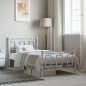 vidaXL Estructura cama metal con cabecero y pie cama blanca 90x200 cm