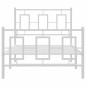 vidaXL Estructura cama metal con cabecero y pie cama blanca 90x200 cm