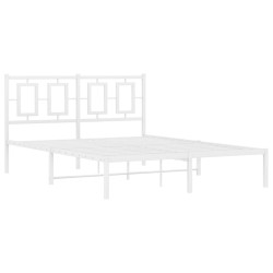 vidaXL Estructura de cama de metal con cabecero blanca 140x190 cm