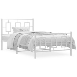 vidaXL Estructura cama metal con cabecero y pie cama blanca 100x200 cm
