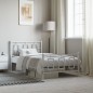 vidaXL Estructura cama metal con cabecero y pie cama blanca 100x200 cm vidaXL Estructura cama metal con cabecero y pie cama blanca 100x200 cm