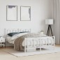 vidaXL Estructura cama metal cabecero y estribo blanco 140x190 cm vidaXL Estructura cama metal cabecero y estribo blanco 140x190 cm
