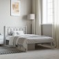 vidaXL Estructura de cama de metal con cabecero blanco 107x203 cm vidaXL Estructura de cama de metal con cabecero blanco 107x203 cm