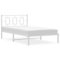 vidaXL Estructura de cama de metal con cabecero blanco 107x203 cm vidaXL Estructura de cama de metal con cabecero blanco 107x203 cm