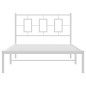 vidaXL Estructura de cama de metal con cabecero blanco 107x203 cm vidaXL Estructura de cama de metal con cabecero blanco 107x203 cm