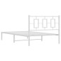 vidaXL Estructura de cama de metal con cabecero blanco 107x203 cm vidaXL Estructura de cama de metal con cabecero blanco 107x203 cm