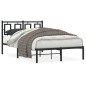 vidaXL Estructura de cama con cabecero metal negro 120x190 cm