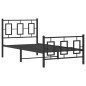 vidaXL Estructura de cama con cabecero y estribo metal negro 90x200 cm vidaXL Estructura de cama con cabecero y estribo metal negro 90x200 cm