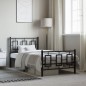 vidaXL Estructura de cama con cabecero y estribo metal negro 90x200 cm vidaXL Estructura de cama con cabecero y estribo metal negro 90x200 cm