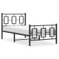 vidaXL Estructura de cama con cabecero y estribo metal negro 90x200 cm vidaXL Estructura de cama con cabecero y estribo metal negro 90x200 cm