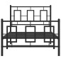 vidaXL Estructura de cama con cabecero y estribo metal negro 90x200 cm vidaXL Estructura de cama con cabecero y estribo metal negro 90x200 cm