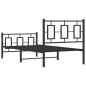 vidaXL Estructura de cama con cabecero y estribo metal negro 90x200 cm vidaXL Estructura de cama con cabecero y estribo metal negro 90x200 cm