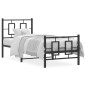 vidaXL Estructura de cama con cabecero y estribo metal negro 80x200 cm vidaXL Estructura de cama con cabecero y estribo metal negro 80x200 cm