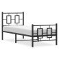 vidaXL Estructura de cama con cabecero y estribo metal negro 80x200 cm vidaXL Estructura de cama con cabecero y estribo metal negro 80x200 cm