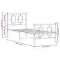 vidaXL Estructura de cama con cabecero y estribo metal negro 80x200 cm vidaXL Estructura de cama con cabecero y estribo metal negro 80x200 cm