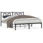 vidaXL Estructura de cama con cabecero metal negro 160x200 cm