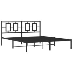 vidaXL Estructura de cama con cabecero metal negro 160x200 cm