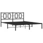 vidaXL Estructura de cama con cabecero metal negro 160x200 cm