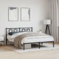 vidaXL Estructura de cama con cabecero metal negro 160x200 cm