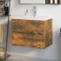 vidaXL Mueble de baño con lavabo madera contrachapada roble ahumado vidaXL Mueble de baño con lavabo madera contrachapada roble ahumado