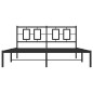 vidaXL Estructura de cama con cabecero metal negro 160x200 cm